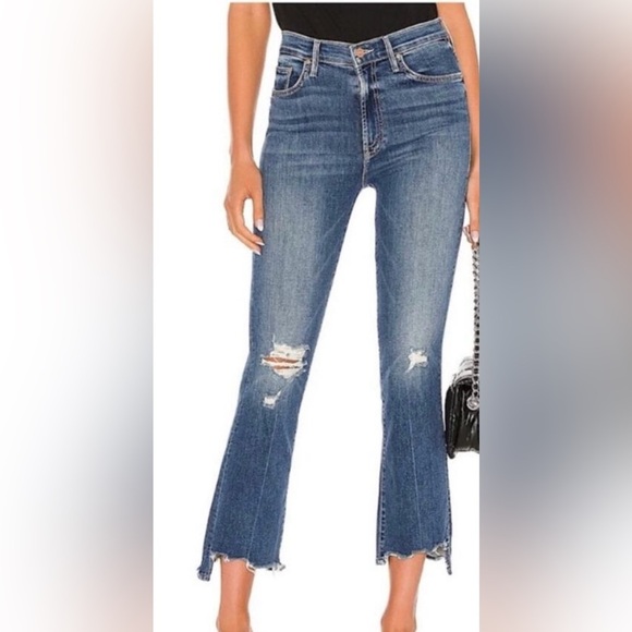 MOTHER Denim - Mother The Insider Crop Step Chew Jeans in Dancing on Coals Size 23